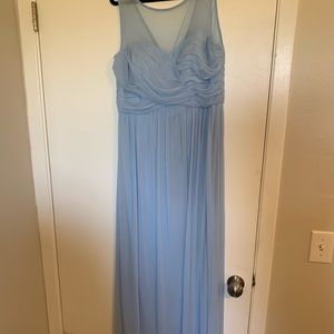 David’s Bridal mesh bridesmaid dress, Ice Blue, size 14